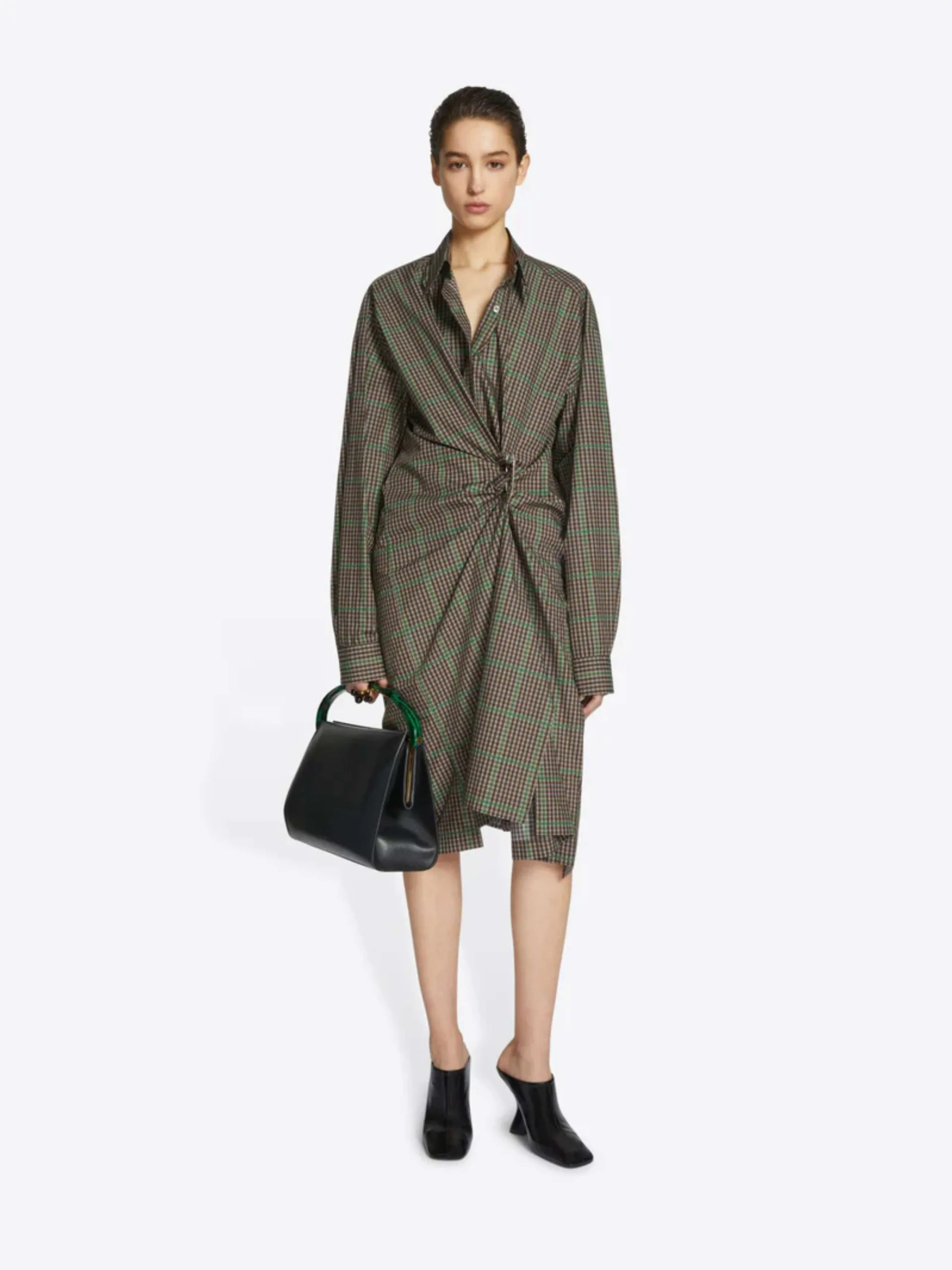 Checked Shirt Dress - Image 2