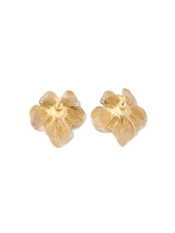 Flower Stud-Embellished Earrings - Image 2