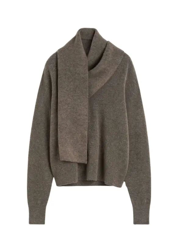 Draped Scarf Jumper