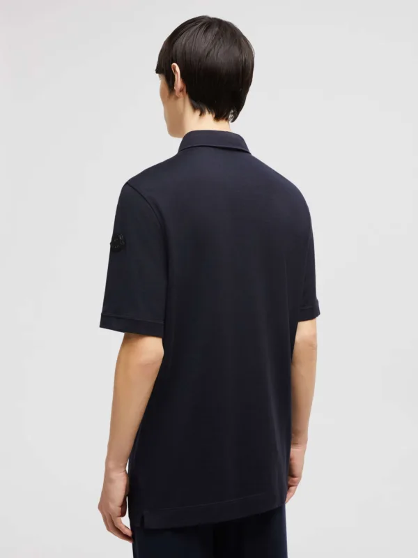 Navy Cotton Polo Shirt - Image 3