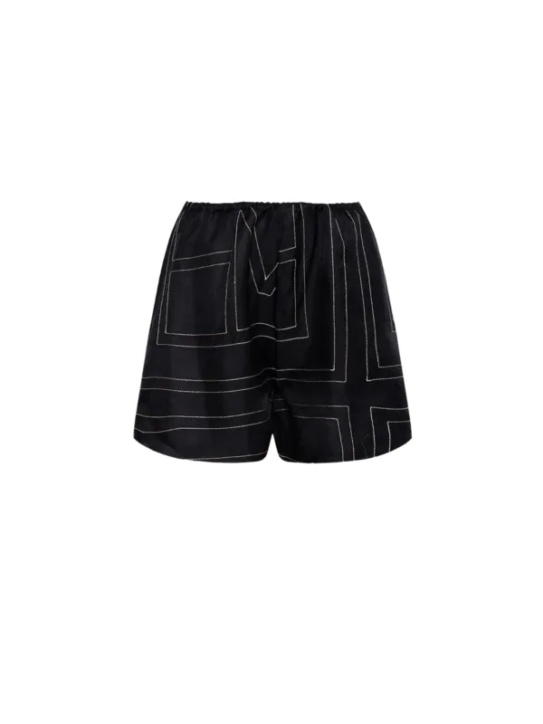 Black Monogram PJ Shorts