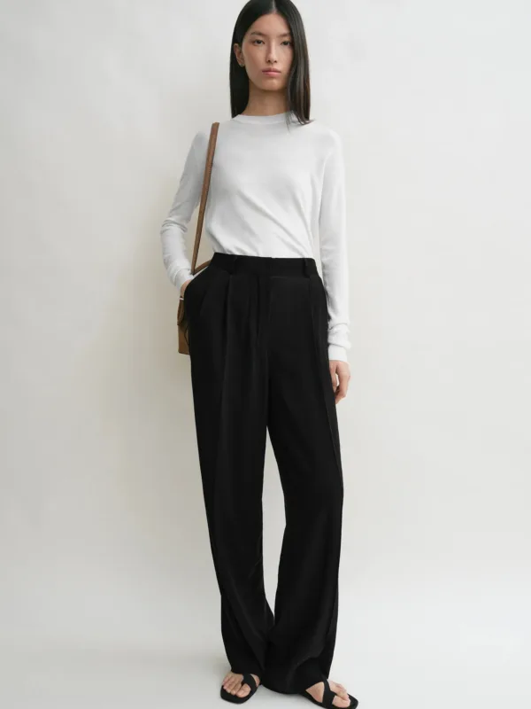 Double-Pleat Straight Trousers - Image 2