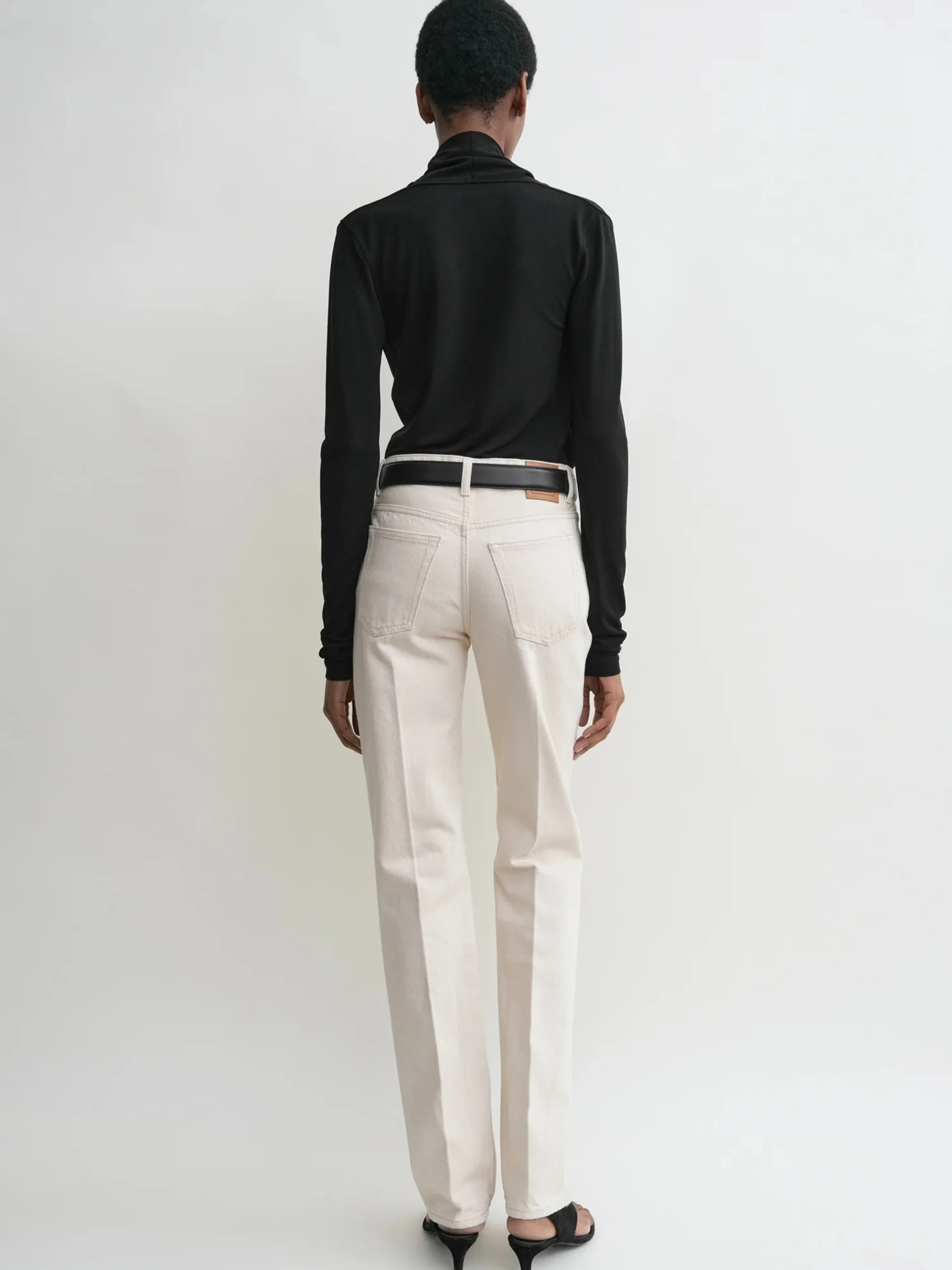 Black Overlapped Jersey Top - Image 4