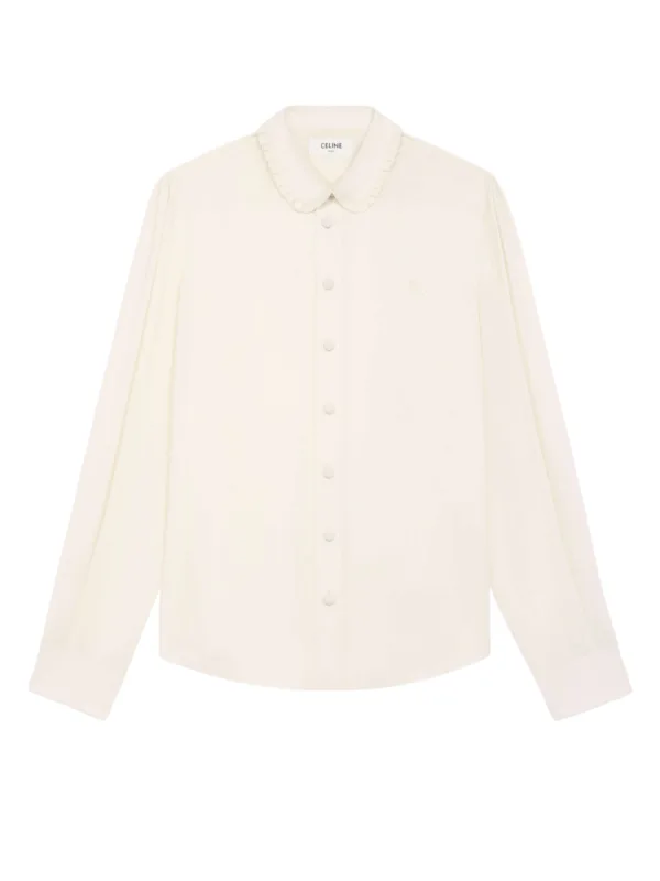 Chemise Mia Col Mini Frill Acetate Silk Crepe