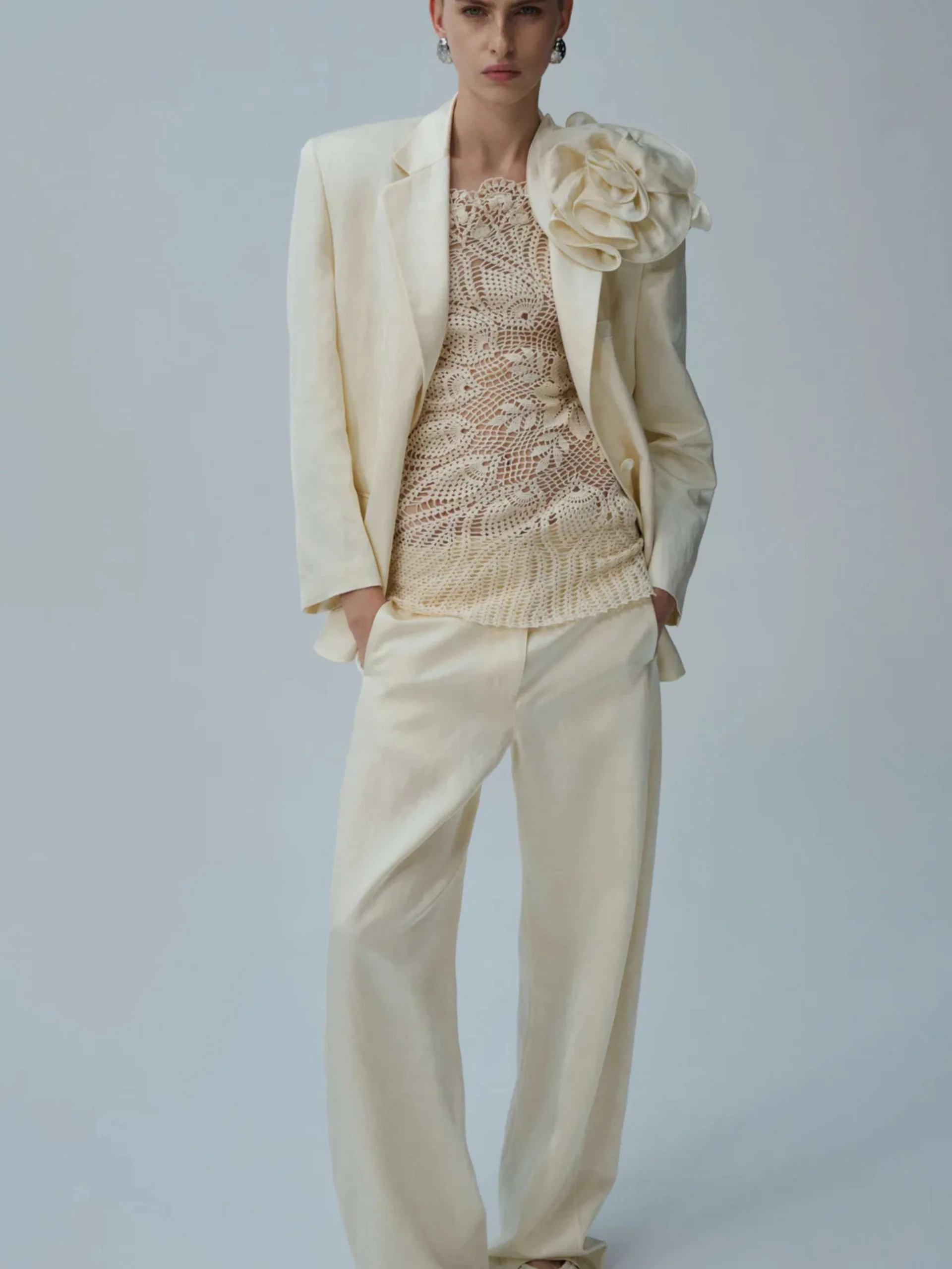 Flower Applique Blazer - Image 3
