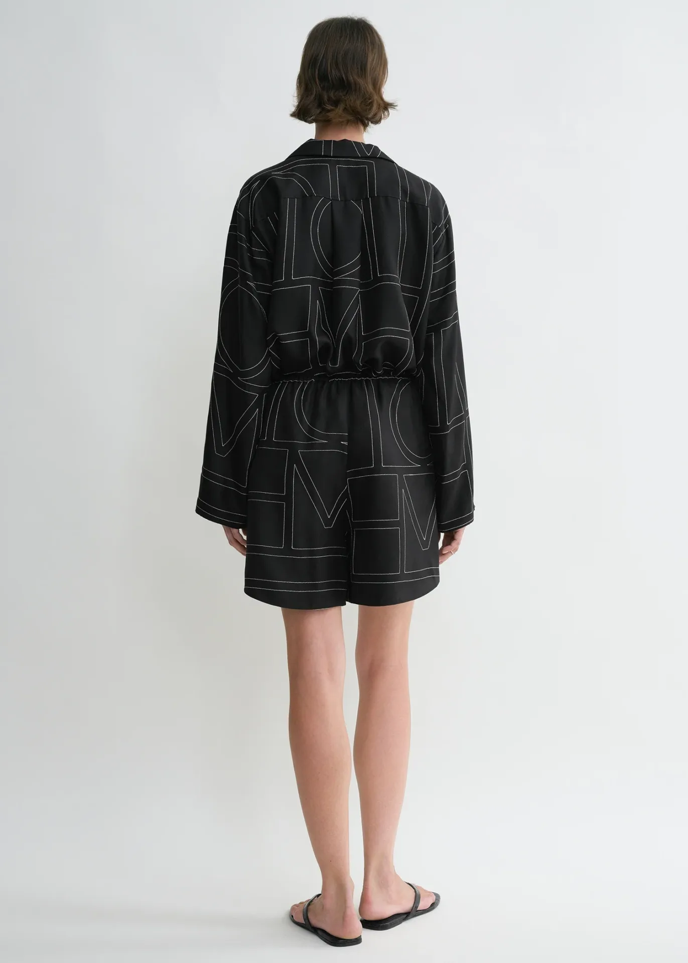 Black Monogram PJ Shorts - Image 3