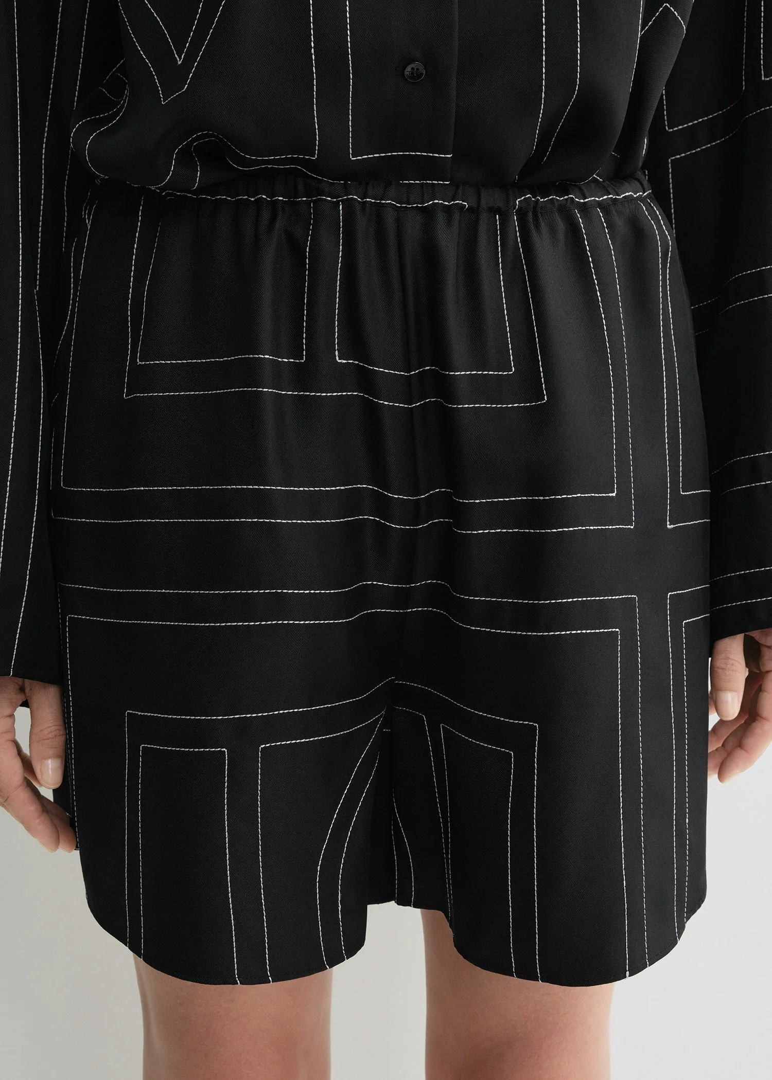 Black Monogram PJ Shorts - Image 4