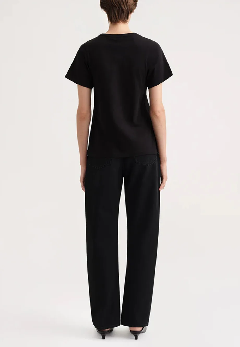 Black Curved Seam Tee - Image 3