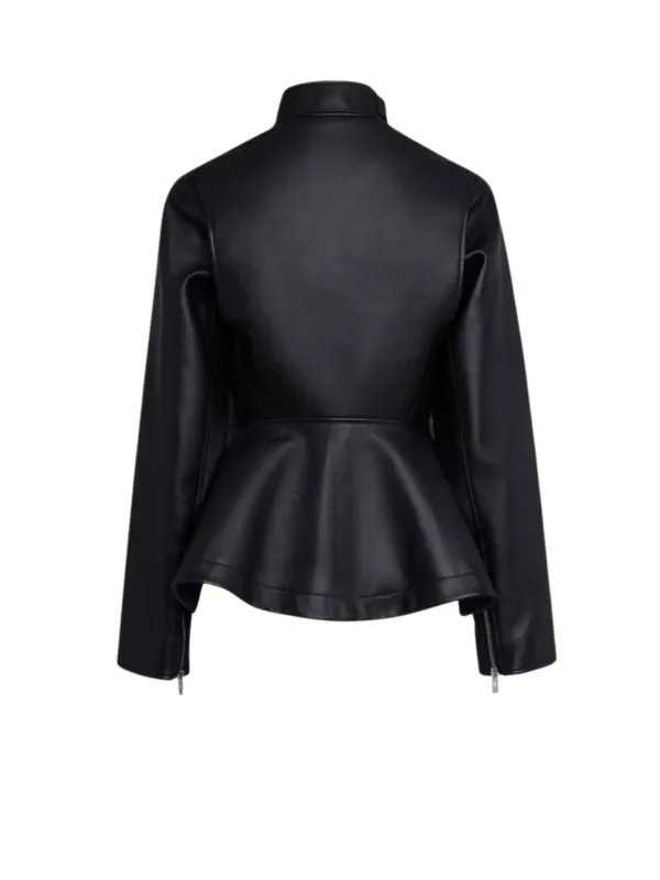 Peplum Leather Jacket - Image 2