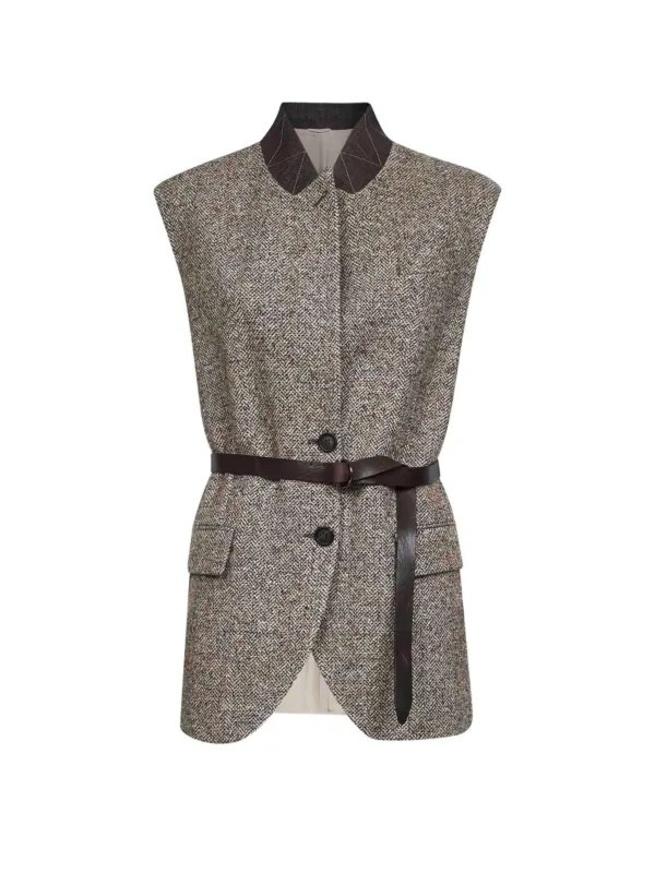Flecked Chevron Vest
