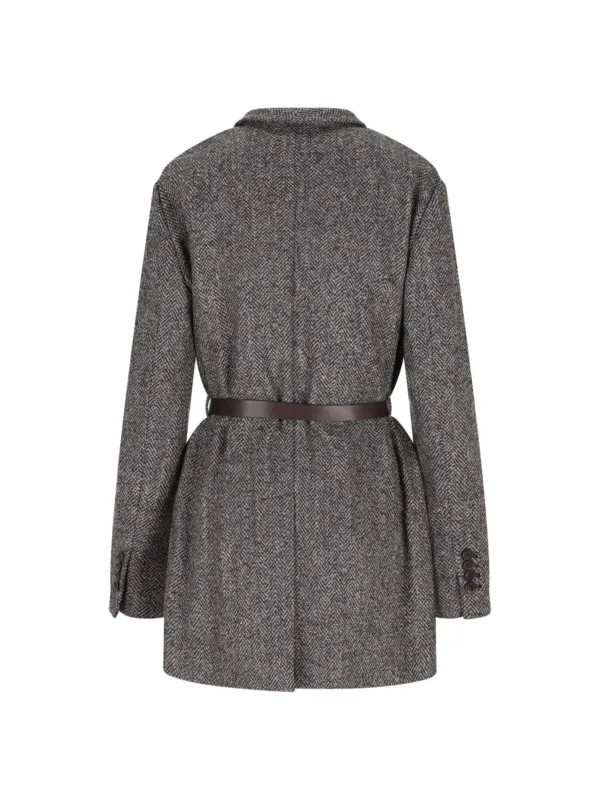 Tweed Belted Blazer - Image 2
