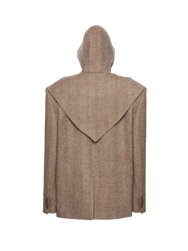 Wool Cape Hooded Blazer - Image 2
