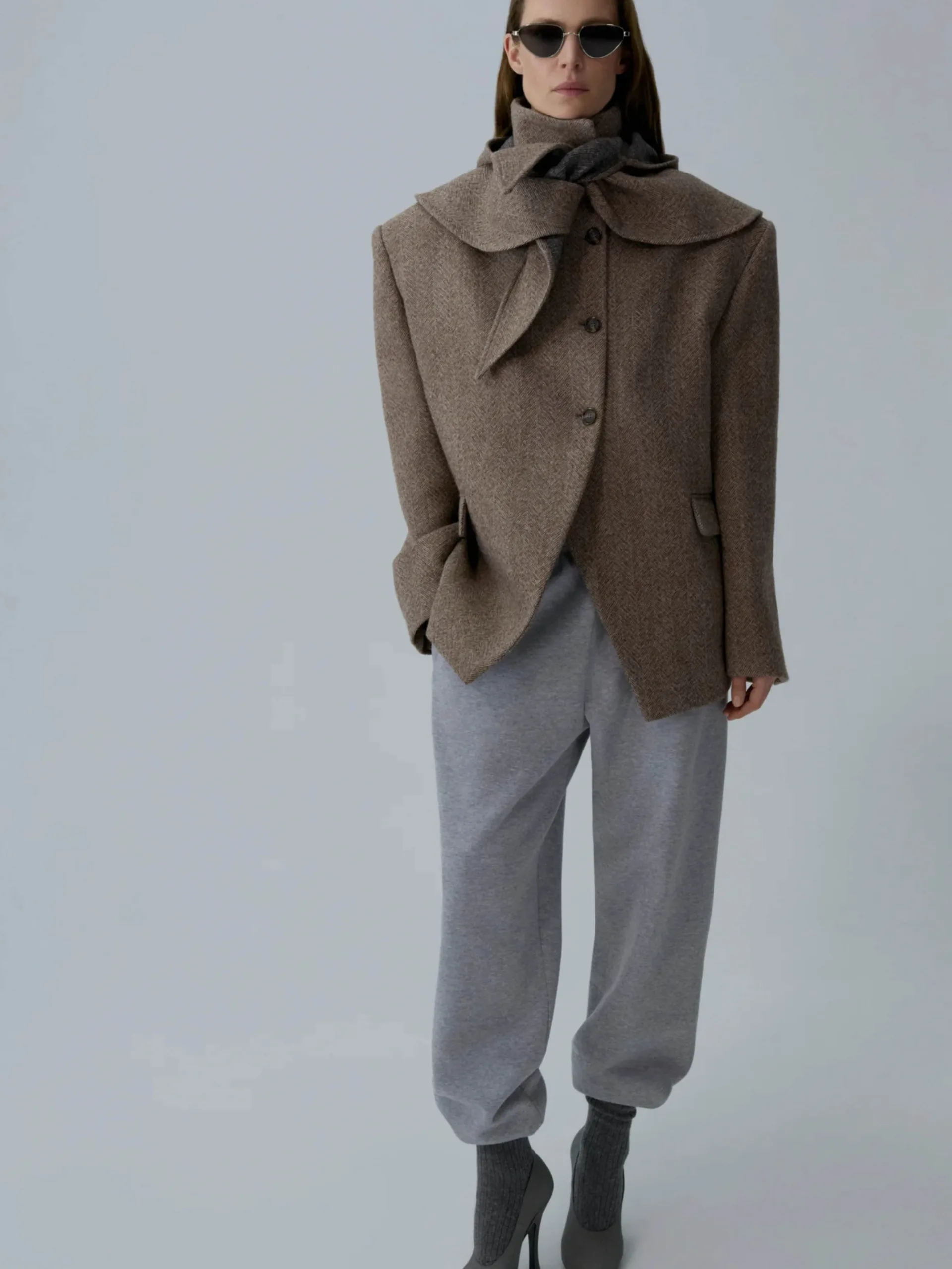Wool Cape Hooded Blazer - Image 3