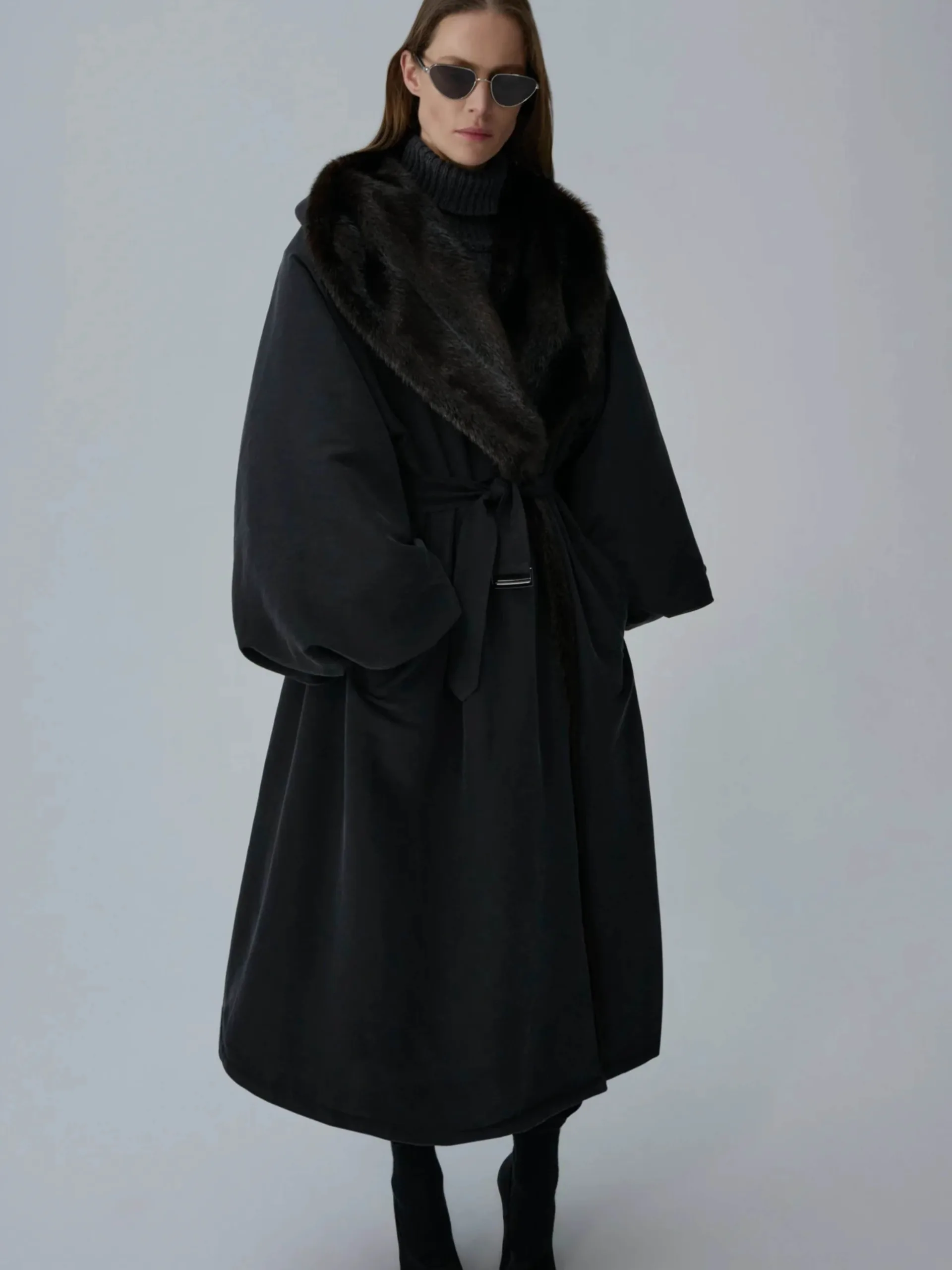 Faux Fur Hooded Coat - Image 3