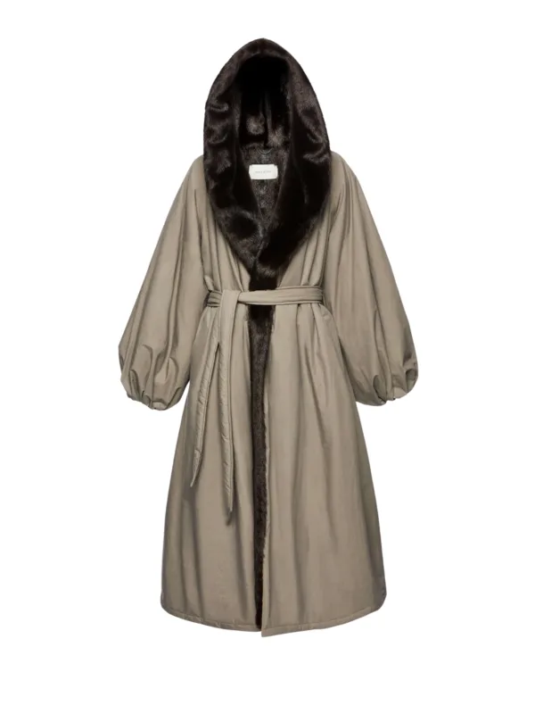 Faux Fur Hooded Coat