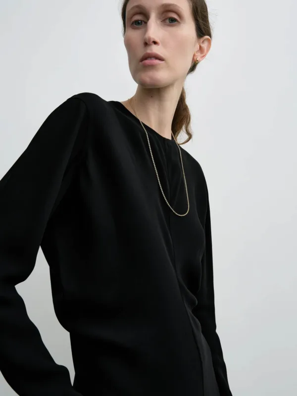 Long-Sleeve Slouch Waist Dress - Image 4