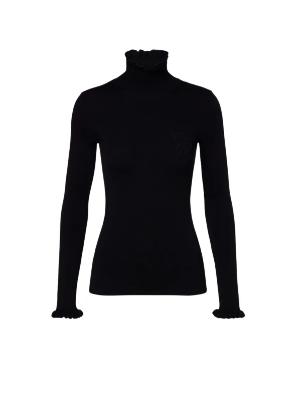 Ruffled Turtleneck