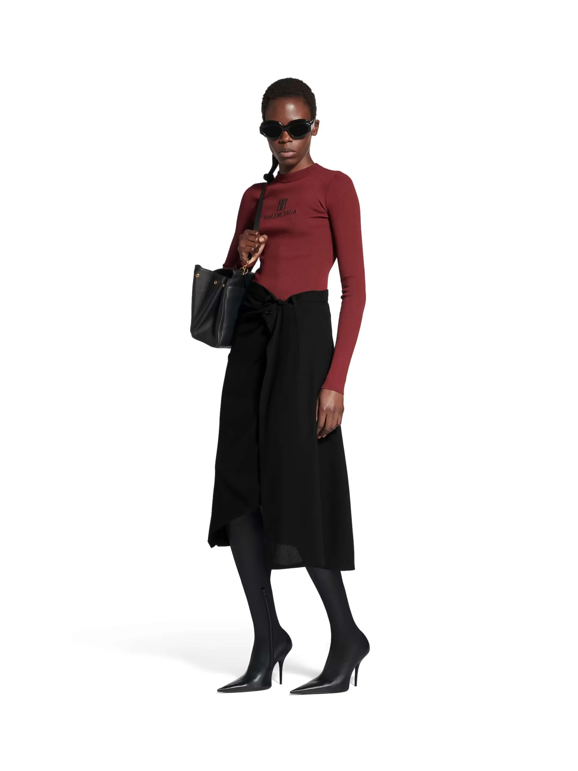 Draped Tailored Skirt - Image 3